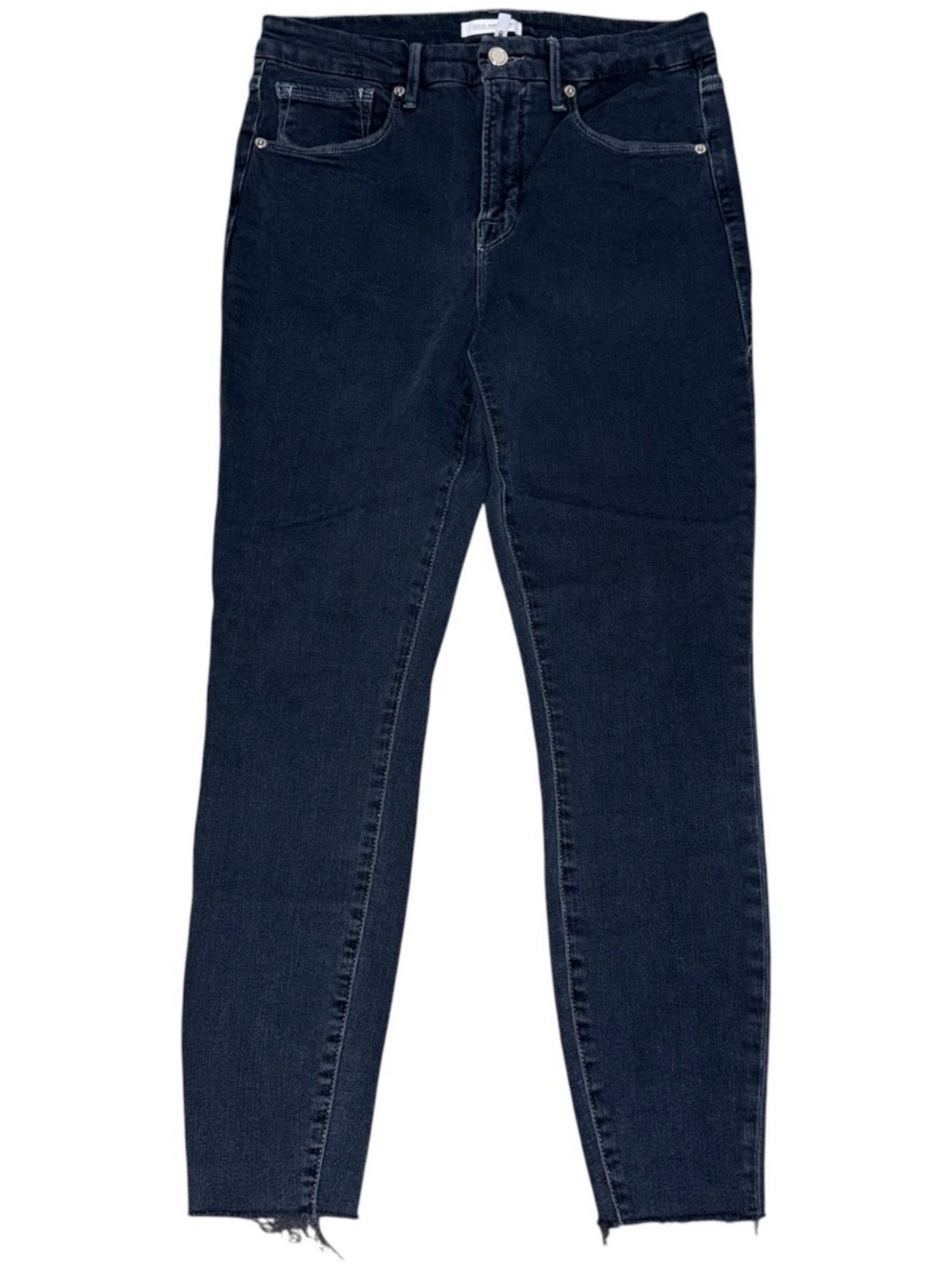 Good American GLCRE899T Good Legs Crop Jeans High Waist Sz 12 / 31 Blue344 Dark
